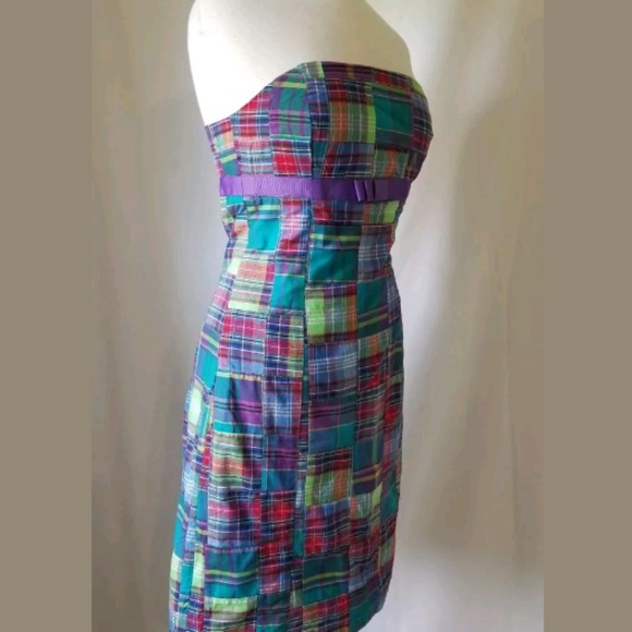 Sam TY Womens Dress Plaid Patchwork SZ 12 - Picture 2 of 4